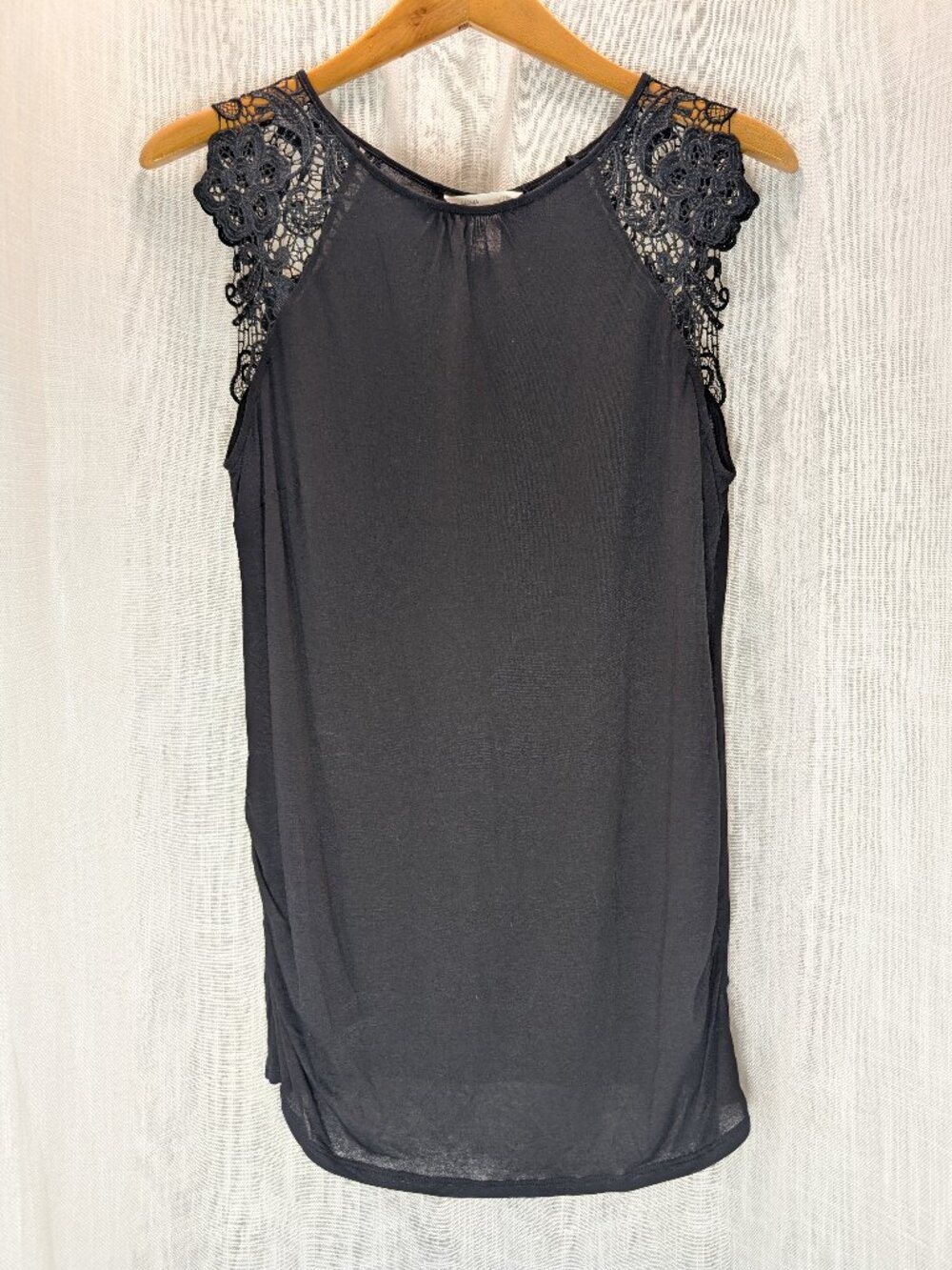 H&M MAMA Black Tunic Top with Lace Detail Size M